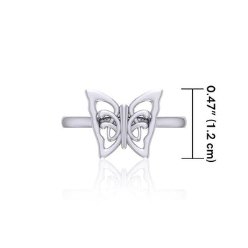 Small Butterfly Silver Ring TRI1866 - Jewelry